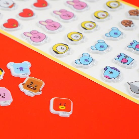 Bt21 光沢ステッカー フェイス 韓国文具 文房具 シール かわいい 防弾少年団 公式 Q087 韓国情報広場ヤフー店 通販 Yahoo ショッピング