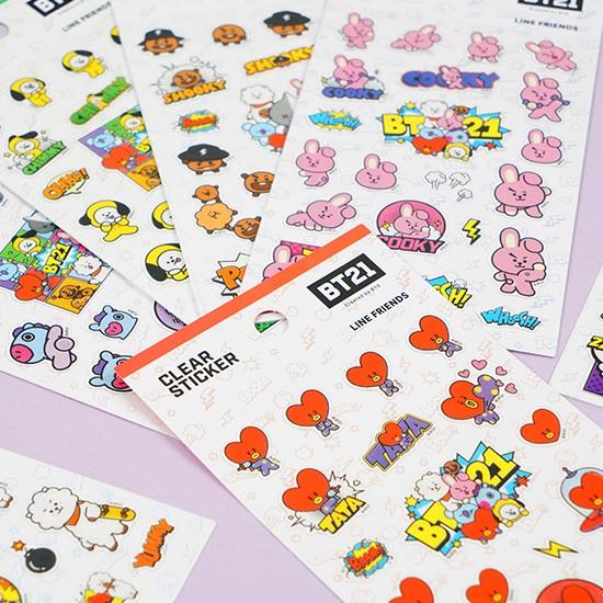 BT21 クリア ステッカー 2弾 [韓国][文具][文房具][シール