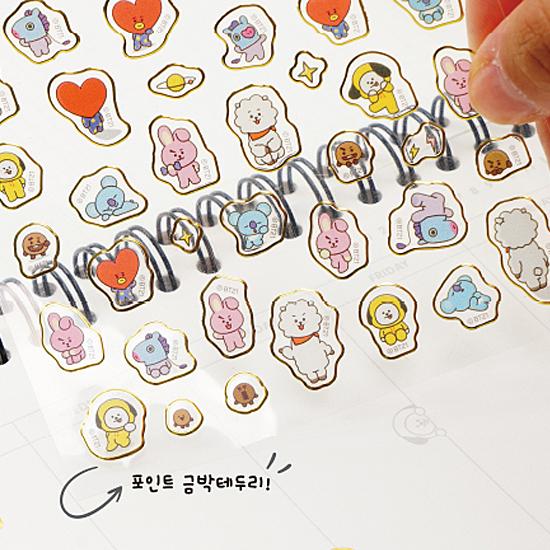 BT21 ゴールデン エッジ ステッカー [韓国][文具][文房具][シール