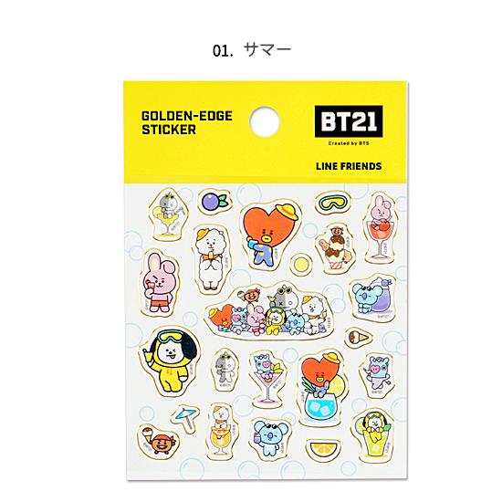 Bt21 ゴールデン エッジ ステッカー 2弾 韓国 文具 文房具 シール かわいい 防弾少年団 公式 Q259 韓国情報広場ヤフー店 通販 Yahoo ショッピング