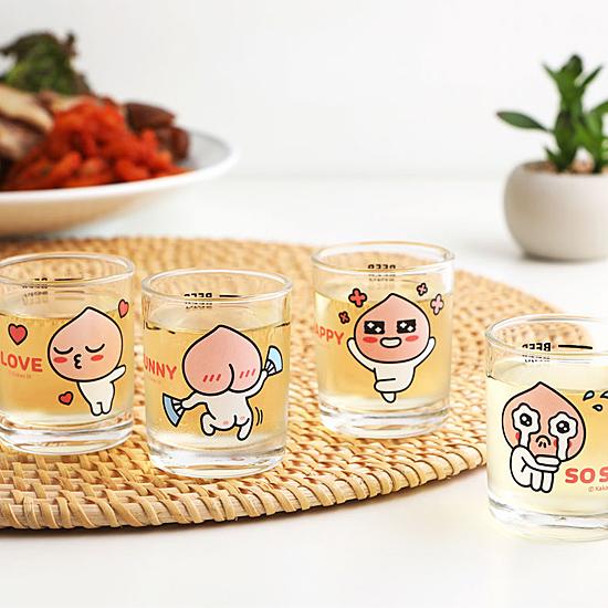 カカオフレンズ　蜜酒杯　４Pセット [韓国][食器][焼酎杯][グラス][かわいい][カカオトーク][Kakao Friends]｜korea-info｜05