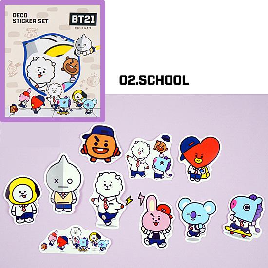 【韓国】ワンダーラボ 単行本未開封 ＆ ワンダーラボステッカー セット BT21 デコ ステッカー セット [韓国][文具][文房具][シール][かわいい