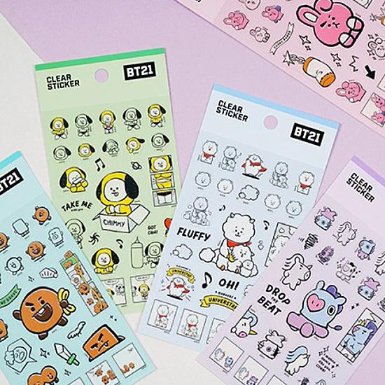 Bt21 クリア ステッカー 3弾 韓国 文具 文房具 シール かわいい 防弾少年団 公式 Q470 韓国情報広場ヤフー店 通販 Yahoo ショッピング