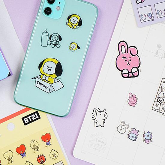 BT21 クリア ステッカー 3弾 [韓国][文具][文房具][シール][かわいい