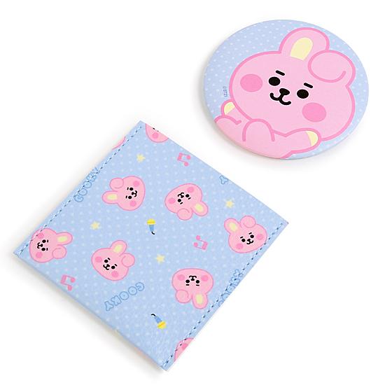 BT21 ベビー ポーチ付 ミラー −ドット− [韓国雑貨][ポケットミラー