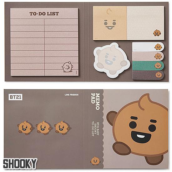 BT21 ベビー 付箋7種＋チェックリスト パッド [韓国文具][文房具][メモ