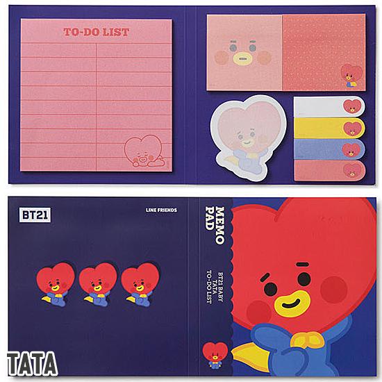 BT21 ベビー 付箋7種＋チェックリスト パッド [韓国文具][文房具][メモ