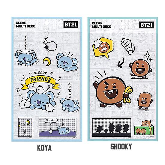 BT21 マルチ ビッグ デコ ステッカー 韓国 文具 文房具 シール