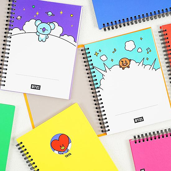 Bt21 窓付き A5 ハードカバー リング ノート 韓国文具 文房具 かわいい 防弾少年団 公式 マーケティング