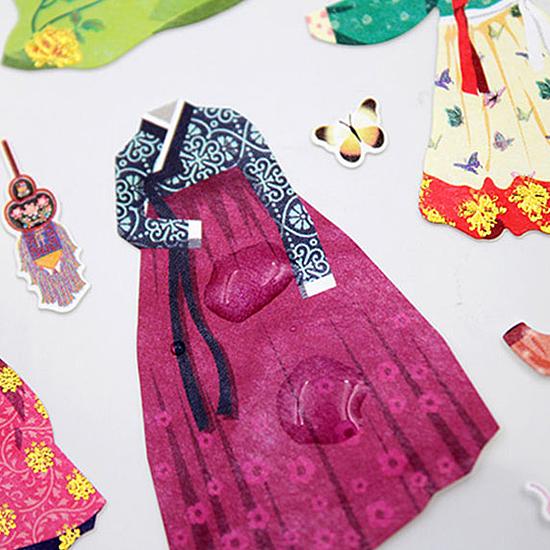 韓国伝統 韓服（ハンボク） ステッカー [文房具][シール][かわいい