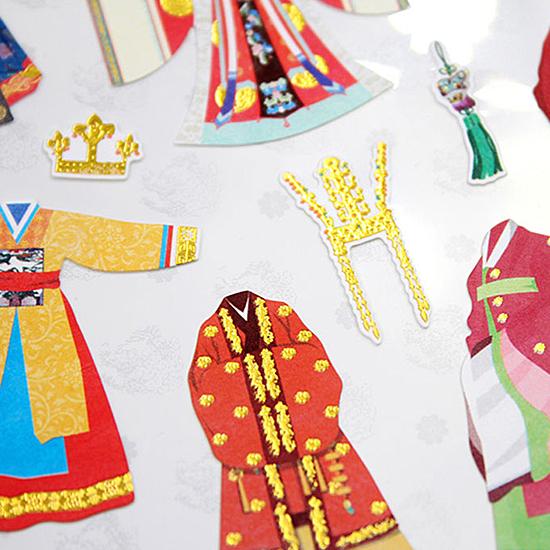韓国伝統 王室 ステッカー [文房具][韓服][ハンボク][シール][かわいい