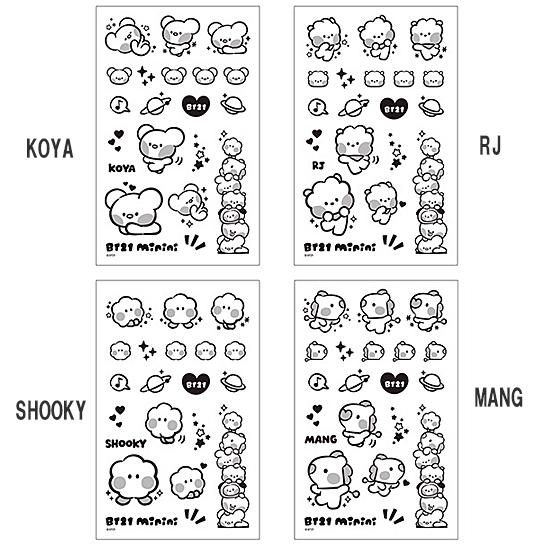 BT21 minini タトゥー ステッカー 韓国 シール かわいい 防弾少年団