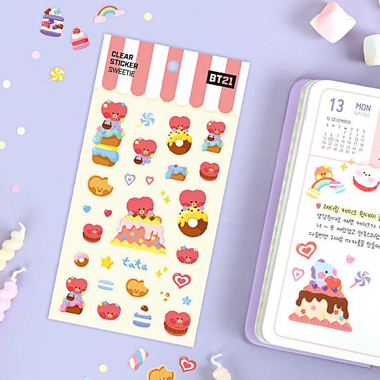 BT21 minini クリア ステッカー SWEETIE 韓国 文具 文房具