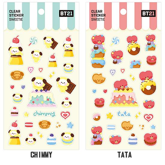 BT21 minini クリア ステッカー SWEETIE 韓国 文具 文房具 シール
