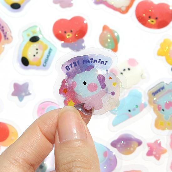BT21 minini フレーク ステッカー 韓国 文具 文房具 シール かわいい