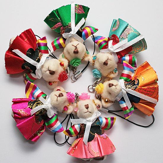 韓服 ぬいぐるみ ミニ くま ストラップ [韓国][お土産][伝統