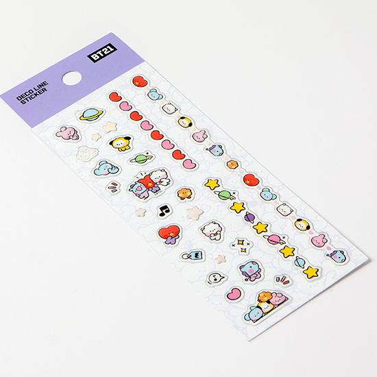 BT21 minini デコ ライン ステッカー 韓国 文房具 シール かわいい