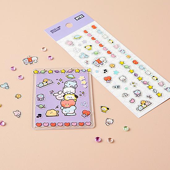 BT21 minini デコ ライン ステッカー 韓国 文房具 シール かわいい