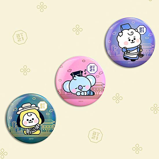 BT21 缶 バッジ −韓服（ハンボク）− [アクセサリー][かわいい][BTS