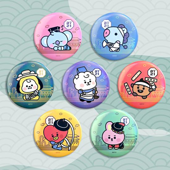 BT21 缶 バッジ −韓服（ハンボク）− [アクセサリー][かわいい