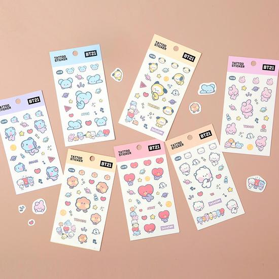 BT21 minini カラー タトゥー ステッカー 韓国 シール かわいい 防弾