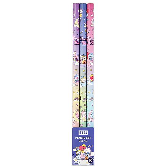 BT21 DREAM えんぴつ 3本セット B芯 BTS 防弾少年団 公式 鉛筆