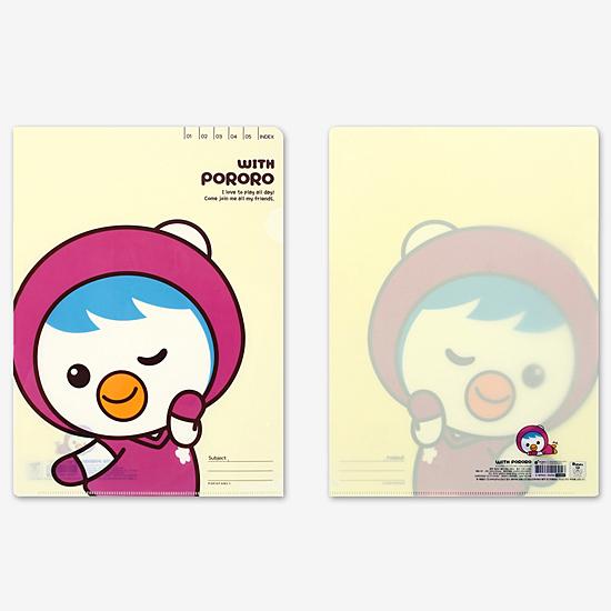 ポロロ A4 L字 ホルダー ファイル PORORO 韓国 文具 かわいい 公式