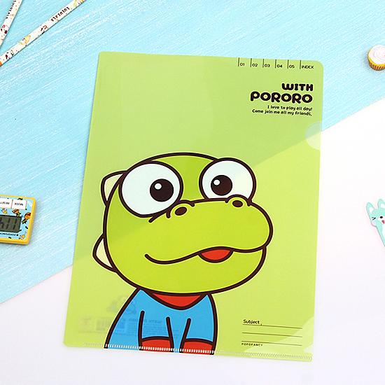 ポロロ A4 L字 ホルダー ファイル PORORO 韓国 文具 かわいい 公式