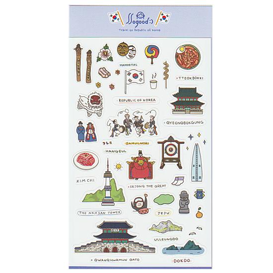 韓国 トラベル ステッカー 伝統 シール お土産 デコレーション