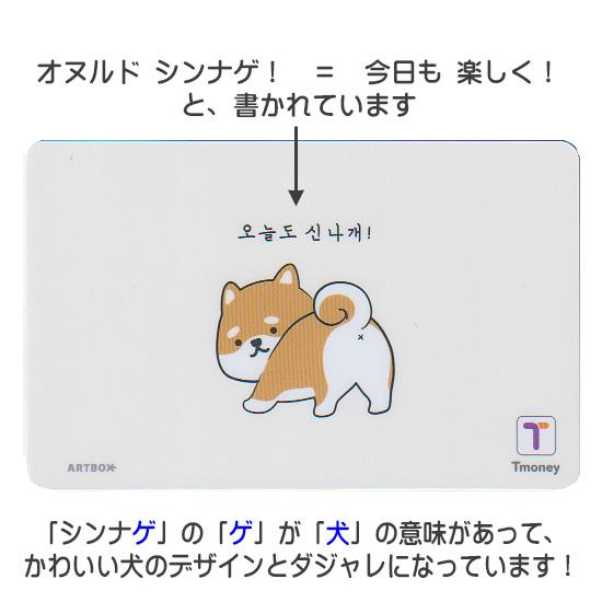 アートボックス 柴犬 今日も楽しく Tmoney カード 韓国 交通 アートボックス 柴犬 今日も楽しく Tmoney カード 韓国 交通