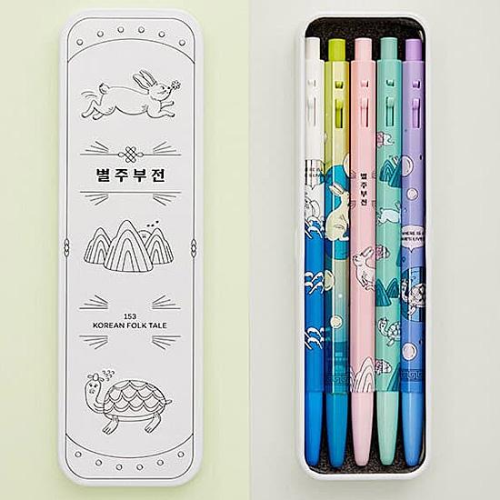 韓国 うさぎ伝（ビョルチュブ） おとぎ話 モナミ ボールペン 5本セット