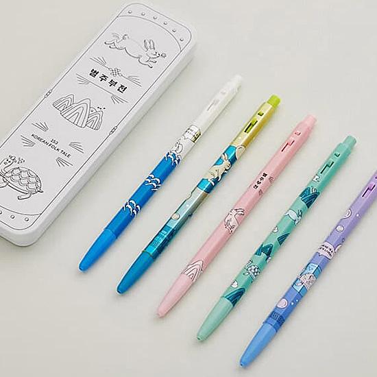 韓国 うさぎ伝（ビョルチュブ） おとぎ話 モナミ ボールペン 5本セット