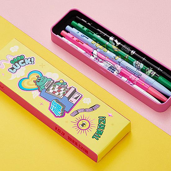 韓国 幸運を差し上げますよ モナミ ボールペン 5本セット 韓国語