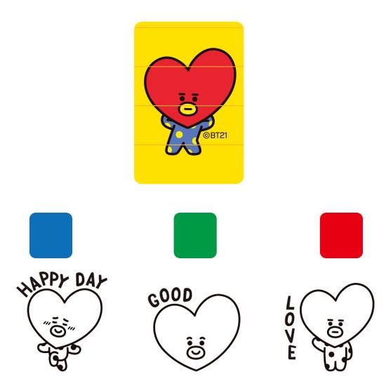 BT21 3ピース スタンプ BTS 防弾少年団 公式 韓国 はんこ かわいい