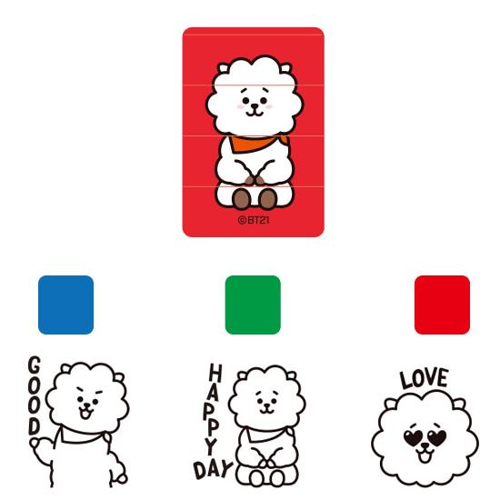 BT21 3ピース スタンプ BTS 防弾少年団 公式 韓国 はんこ かわいい