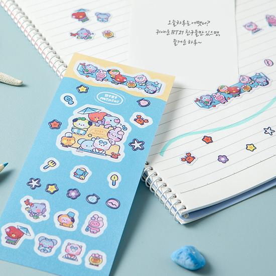 BT21 minini サマー ステッカー BTS 防弾少年団 ミニニ 公式 かわいい