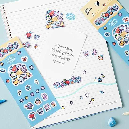 BT21 minini サマー ステッカー BTS 防弾少年団 ミニニ 公式 かわいい