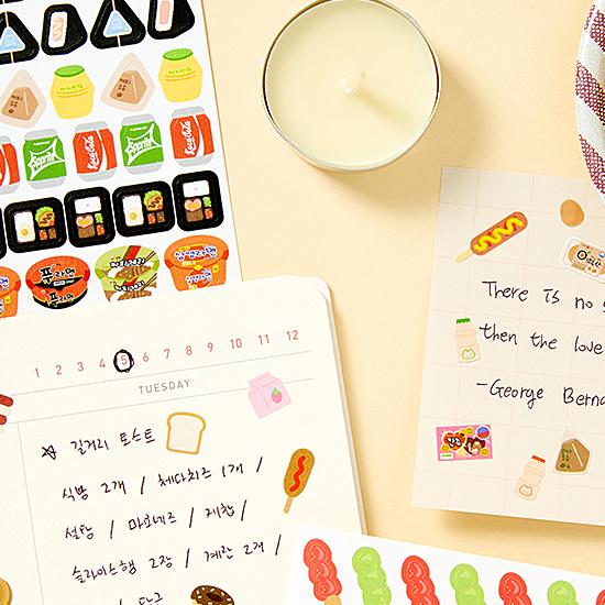 韓国 コンビニ 間食 ステッカー 2枚セット シール お土産