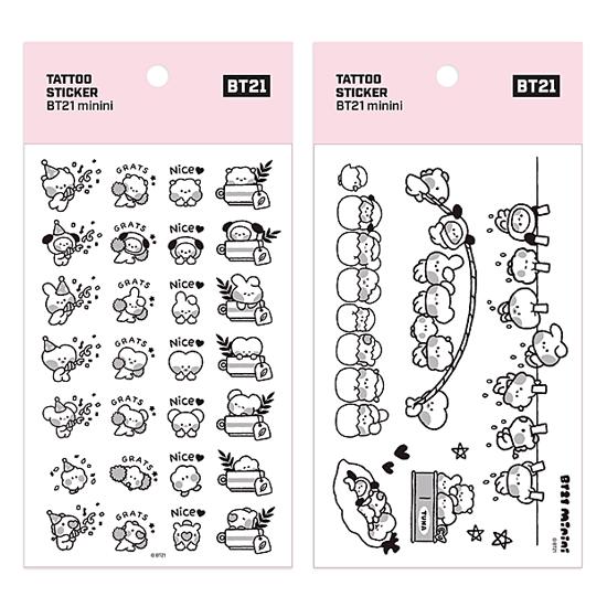 BT21 minini タトゥー ステッカー 韓国 シール かわいい 防弾少年団