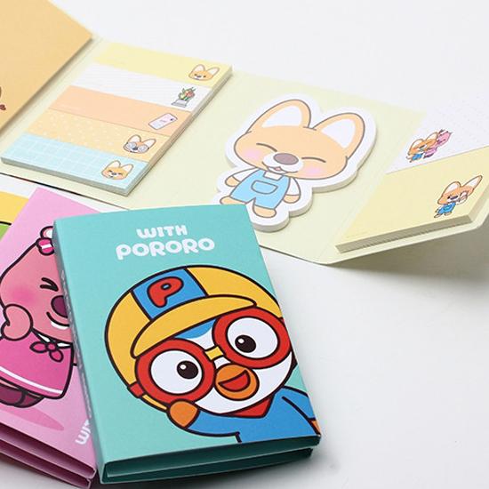 ポロロ 4段 付箋セット ふせん PORORO 韓国 公式 かわいい : 韓国情報