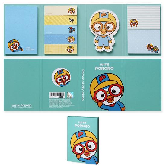 ポロロ 4段 付箋セット ふせん PORORO 韓国 公式 かわいい : 韓国情報