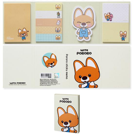 ポロロ 4段 付箋セット ふせん PORORO 韓国 公式 かわいい : 韓国情報