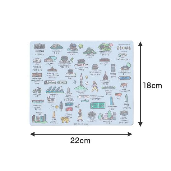 ソウル ランドマーク マウスパッド ハングル 韓国語 お土産 かわいい