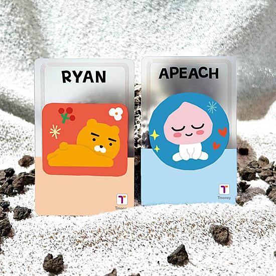 カカオフレンズ アピーチ 透明 ピース Tmoney カード 韓国 交通カード