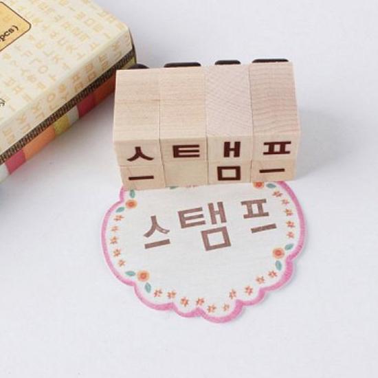 ハングル ゴシック イニシャル スタンプ セット 韓国語 文字 母音 子音