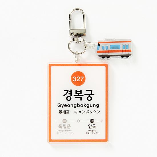 KYNE キネ アクリルキーリング 韓国 ソウル 個展 2個セット 韓国 地下鉄 アクリル キーリング 景福宮駅 キョンボックン ハングル