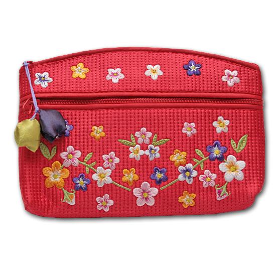 韓国伝統 花刺繍 ヌビ ポーチ キルト イブル 小物入れ かわいい お土産