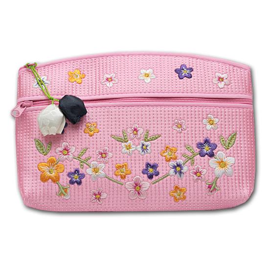 韓国伝統 花刺繍 ヌビ ポーチ キルト イブル 小物入れ かわいい お土産