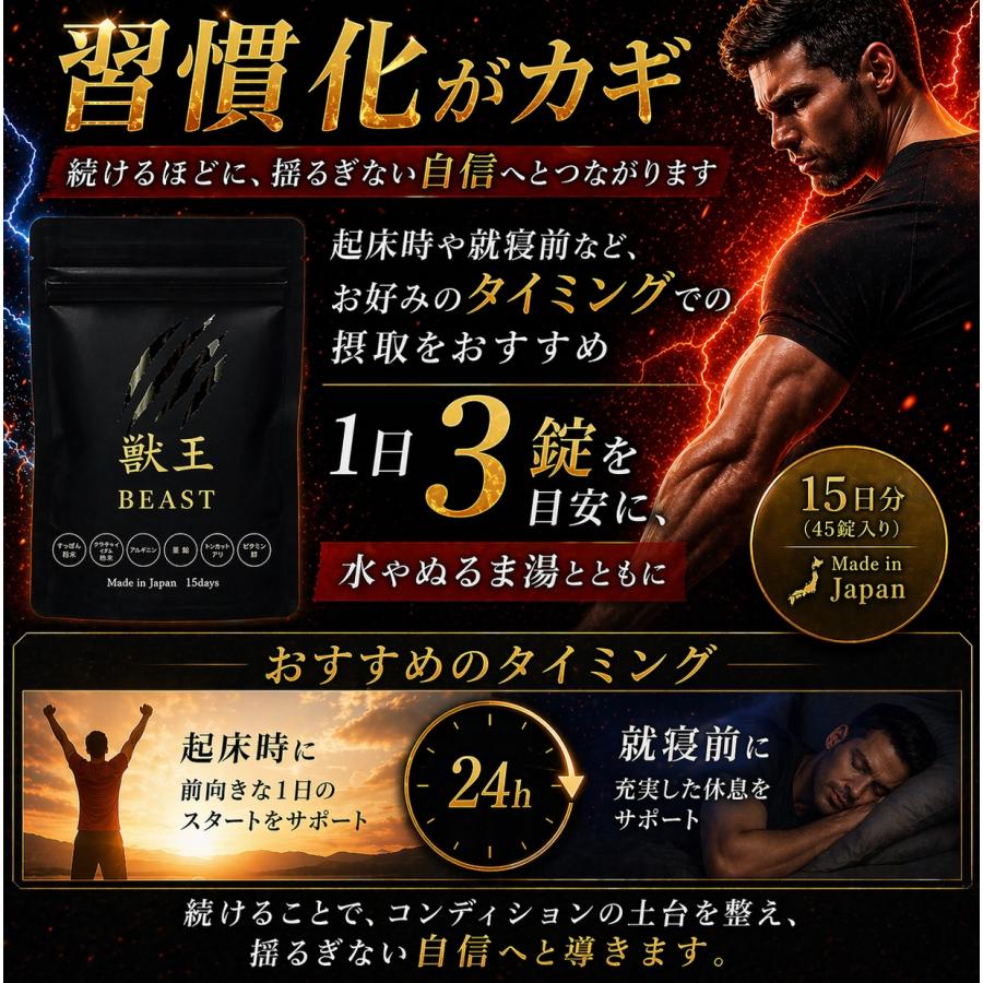 獣王beast サプリ ビースト トンカットアリ アルギニン シトルリン 45