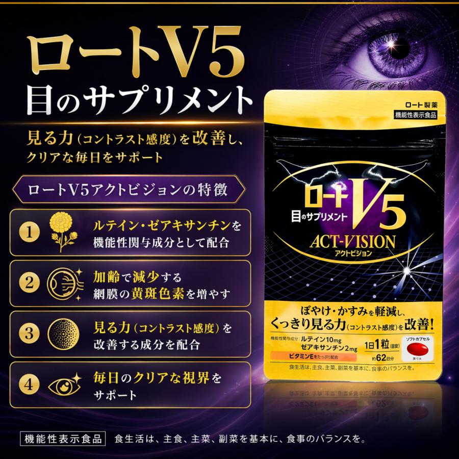 ロートVアクティブ ロートv5粒 アクトビジョン ロート製薬 2袋